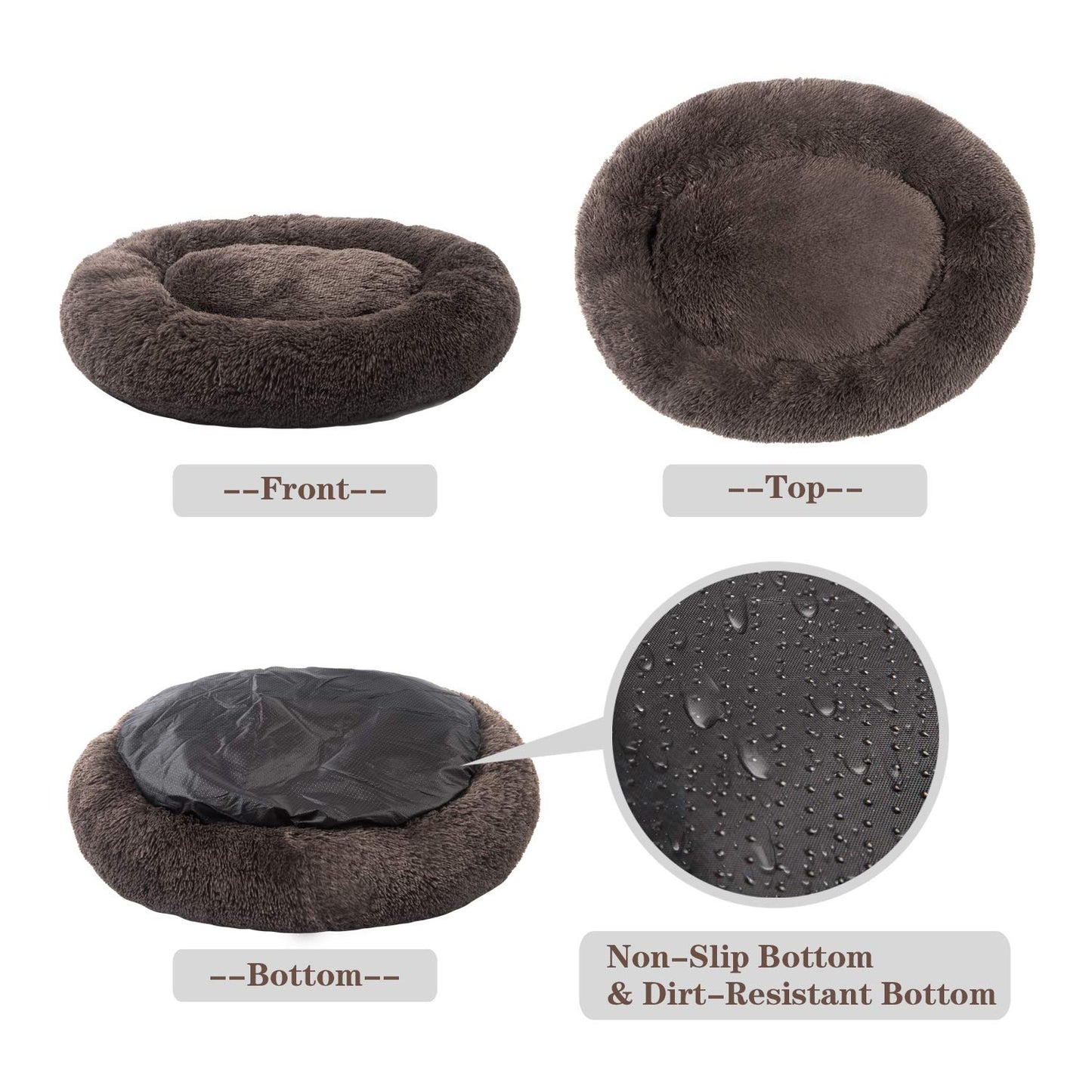 Mirkoo Round Bed for Small Medium Large Dogs, Ultra Soft Pet Bed Machine Washable