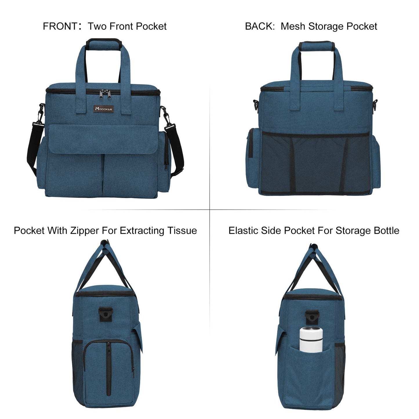 MODOKER Airline Approved Pet Travel Bag, Weekend Travel Set for Dog and Cat, Tote Organizer with Multi-Function Pockets