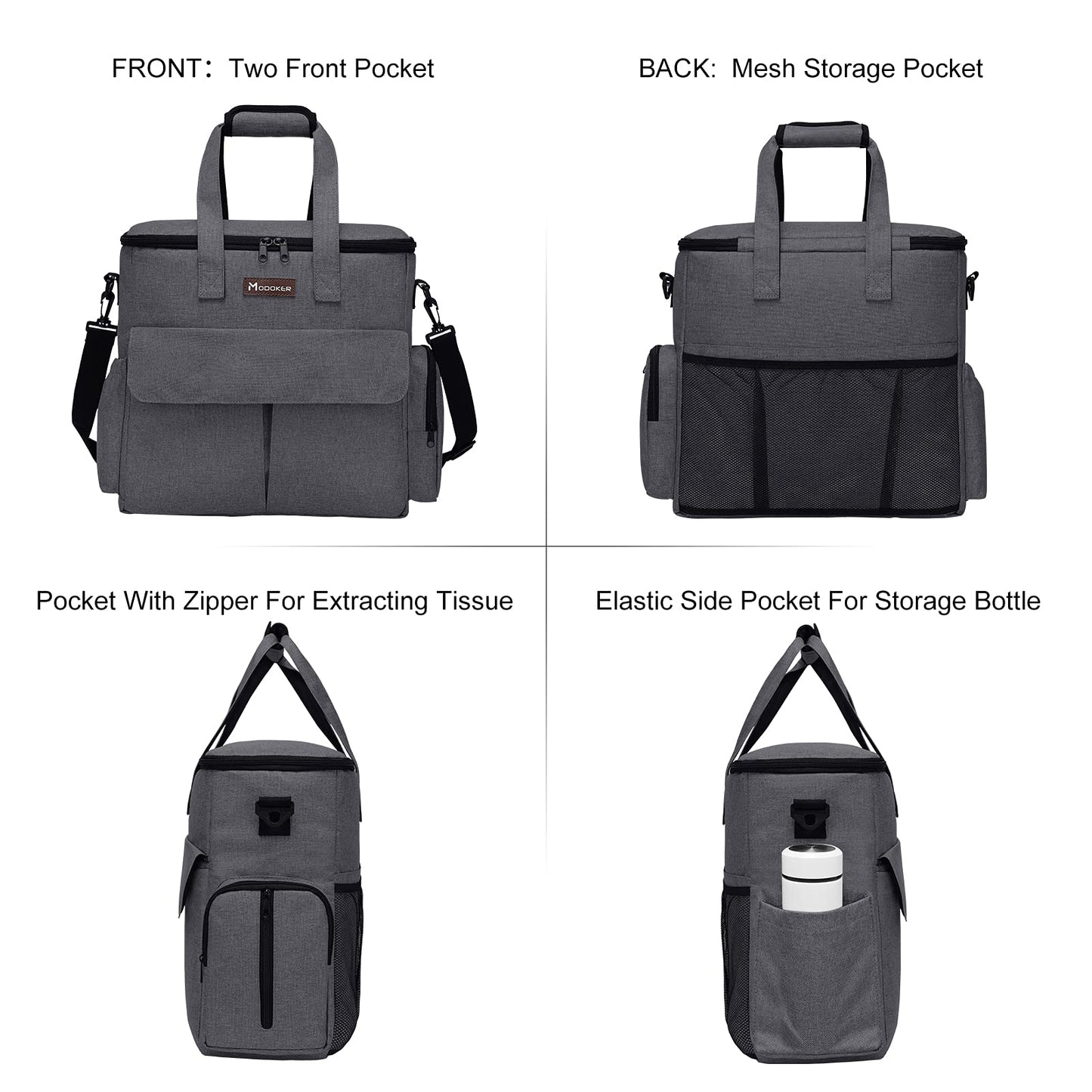 MODOKER Airline Approved Pet Travel Bag, Weekend Travel Set for Dog and Cat, Tote Organizer with Multi-Function Pockets