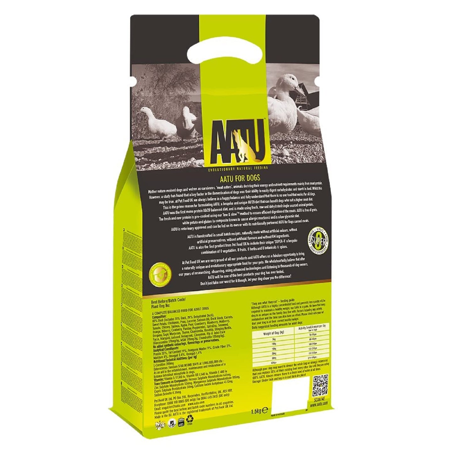AATU 80/20 Dry Dog Food, Salmon, High Protein, Grain Free Recipe, No Artificial Ingredients