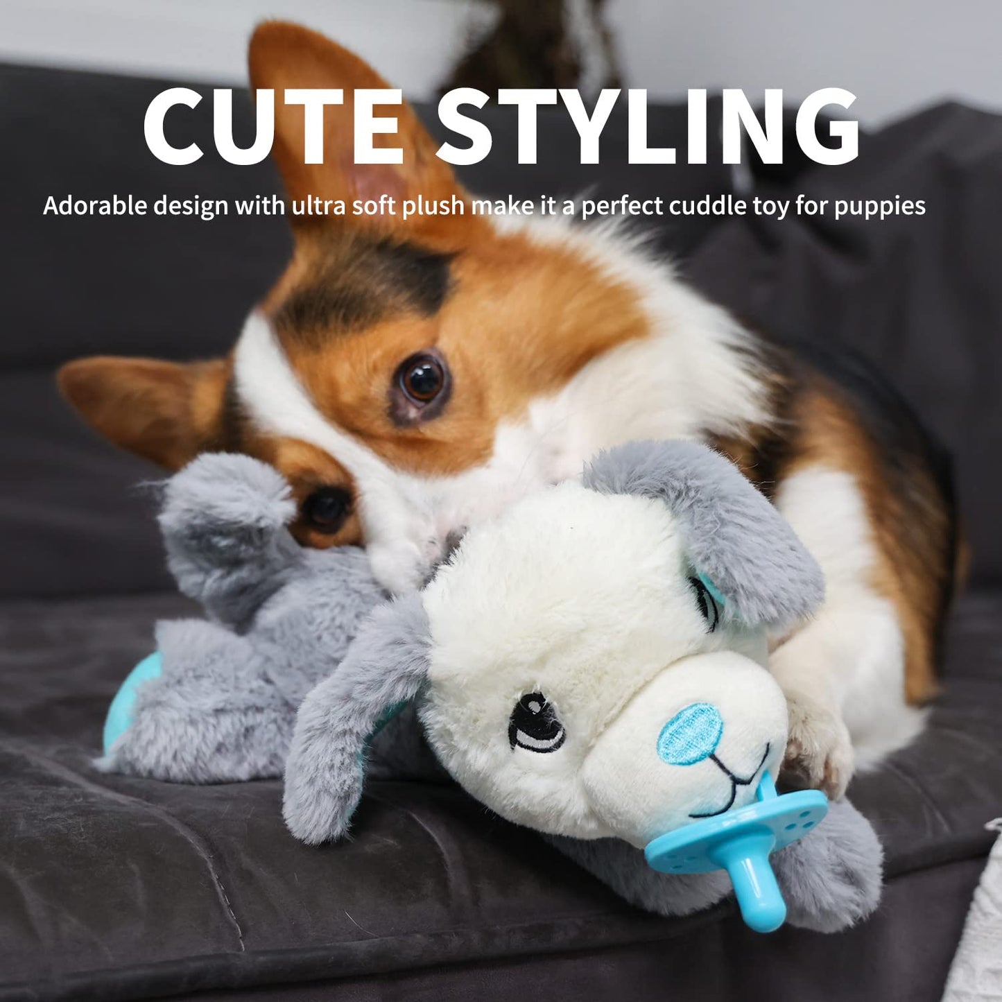ALL FOR PAWS Heartbeat Dog Toy for Puppy,Snuggle Dog Behavioral Sleep Aid Puppy Toys, Pacifier Calming Behavioral Aid Plush Toy for Dogs
