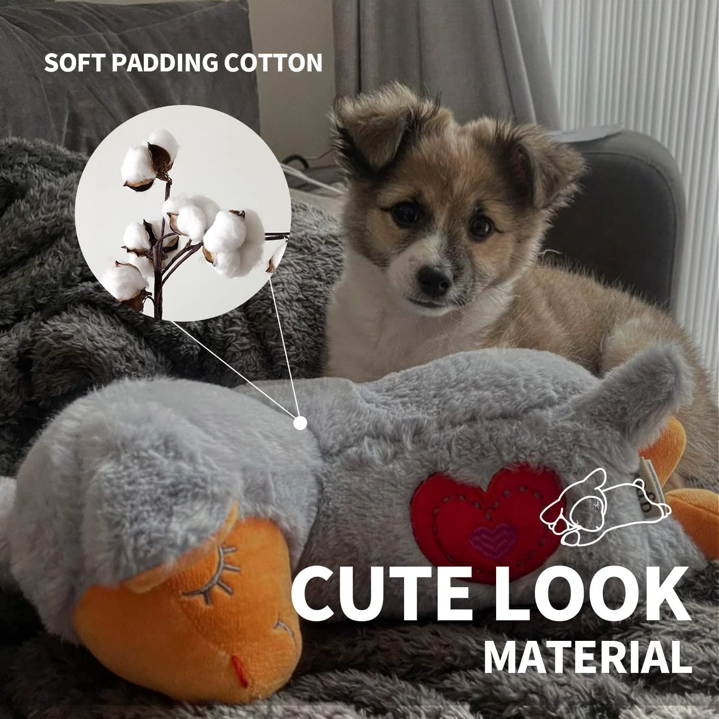 ALL FOR PAWS Little Buddy Heart Beat Sheep, Puppy Toy With Heartbeat Dog Training Toy For Separation Anxiety Relief Behavioral Aid For Pets