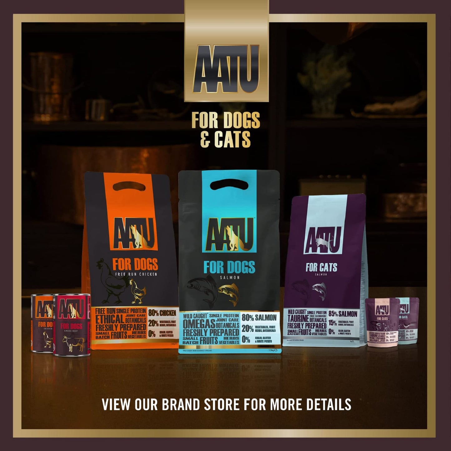 AATU 80/20 Dry Dog Food, Salmon, High Protein, Grain Free Recipe, No Artificial Ingredients