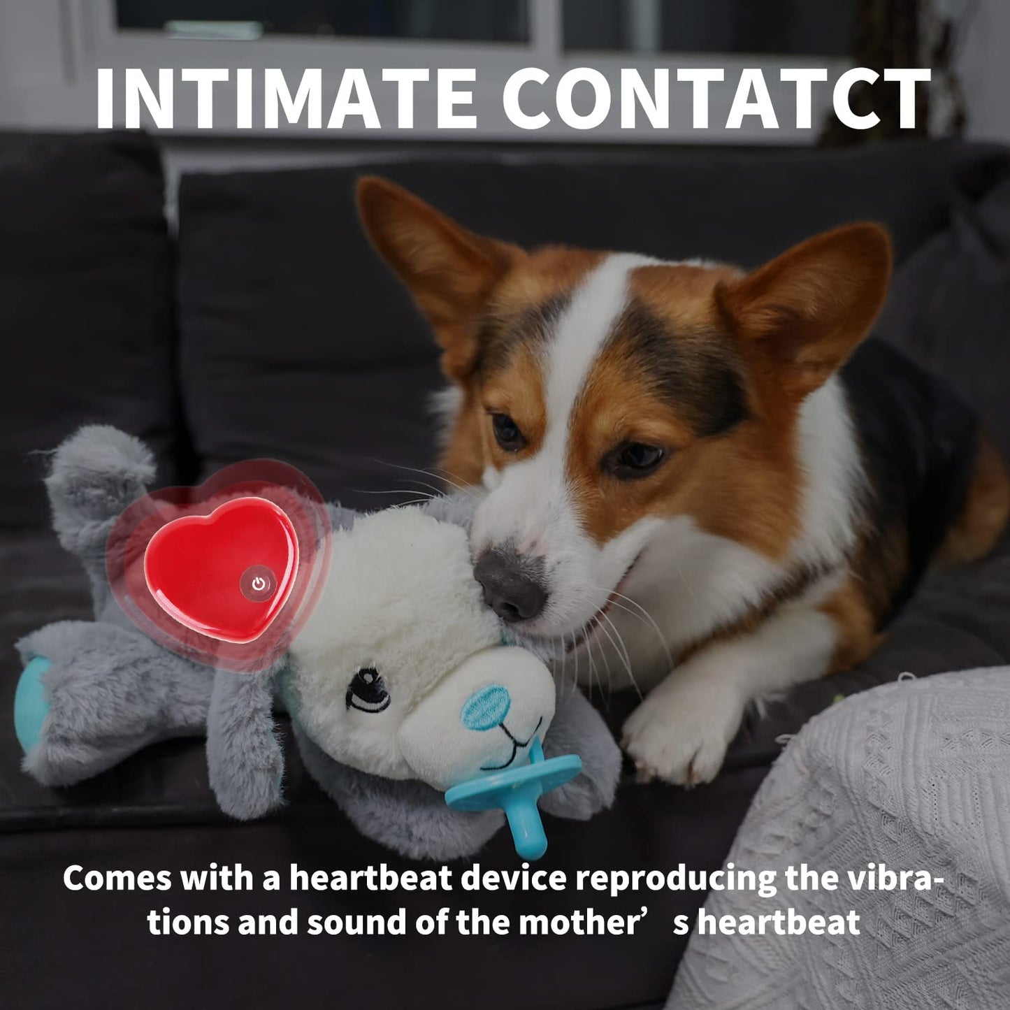 ALL FOR PAWS Heartbeat Dog Toy for Puppy,Snuggle Dog Behavioral Sleep Aid Puppy Toys, Pacifier Calming Behavioral Aid Plush Toy for Dogs