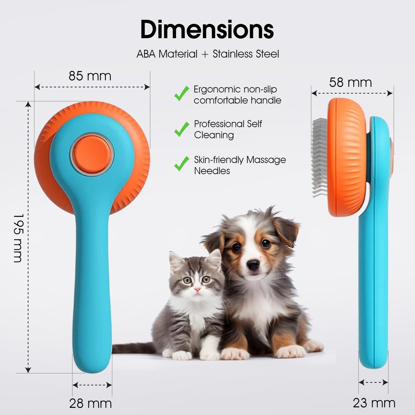 Revolex Cat Dog Brush for Grooming, Slicker Dog Brush for Shedding, Self-Cleaning Comb for Short and Long Haired Cats/Dogs Tangled Deshedding Hair Remover Tool, Pet Hair Brush with Button