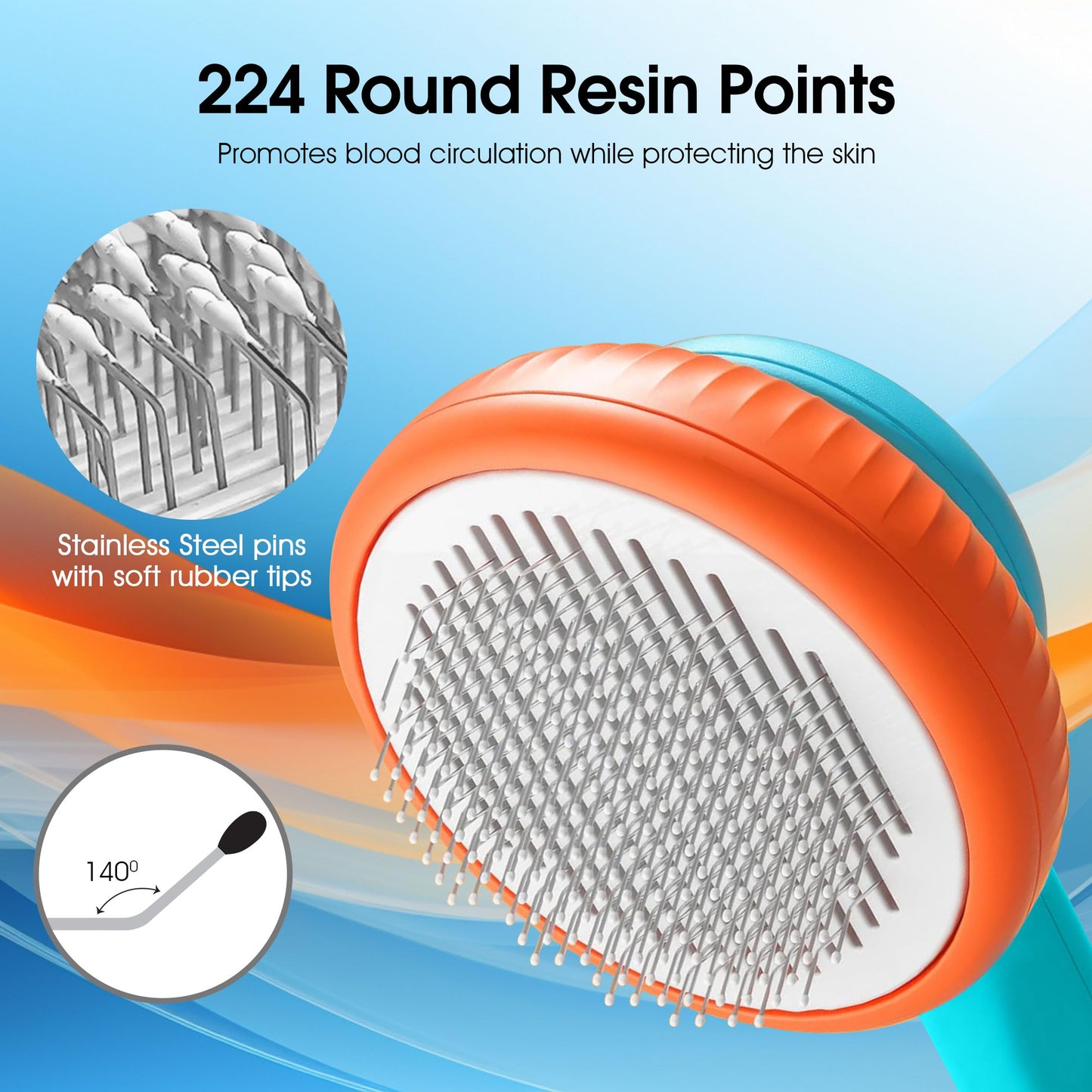 Revolex Cat Dog Brush for Grooming, Slicker Dog Brush for Shedding, Self-Cleaning Comb for Short and Long Haired Cats/Dogs Tangled Deshedding Hair Remover Tool, Pet Hair Brush with Button