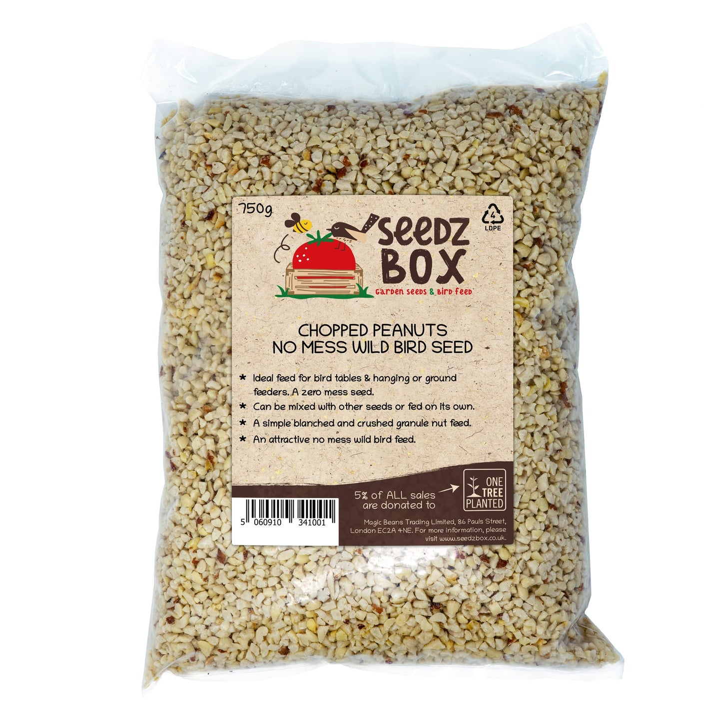 Bird Food Seed Feed Mix For Small Wild Garden Birds 1.8kg - SeedzBox Deluxe Grain & Nut Blend - Natural Food For Robins Blackbirds Sparrows - Millet Peanut Fats and Fibres