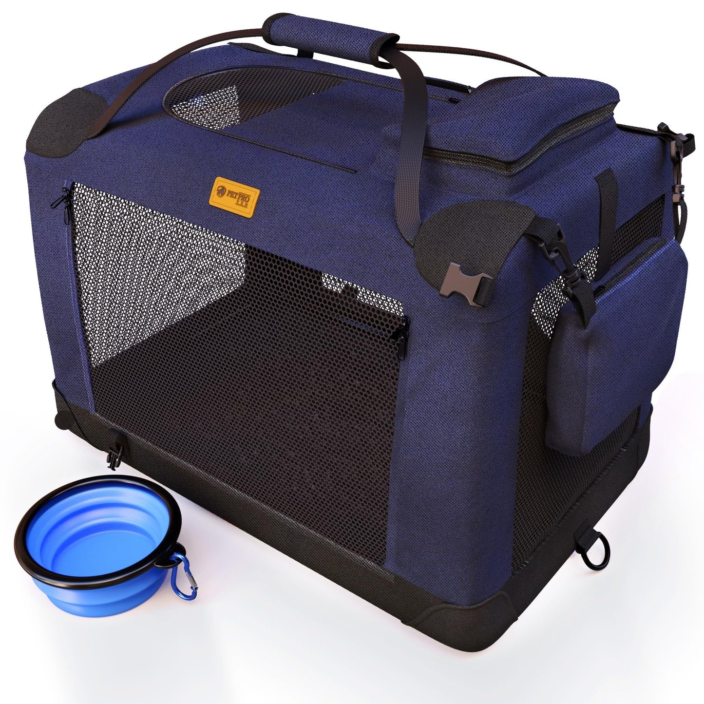 PetProved Dog Travel Crate Dog Carrier Cat Carrier Large Pet Carrier for Medium Dogs Puppy Carrier Soft Fabric Dog Car Crate Collapsible for Car