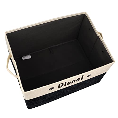 PET ARTIST Personalized Dog Toy Bin for Dog Toys Accessories - Foldable Dog Toy Basket Storage Box for Pet Toys,Dog Coat