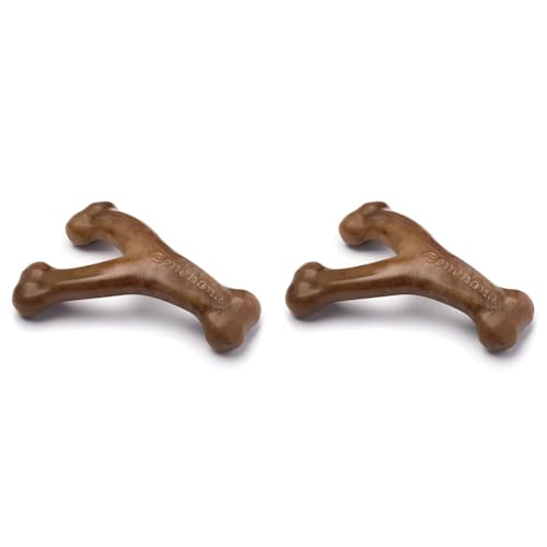 Benebone Indestructible Wishbone Dog Chew Toy for Aggressive Chewers, Long Lasting Tough Boredom Breaker for Dogs, Real Bacon Flavour, For Medium Dogs