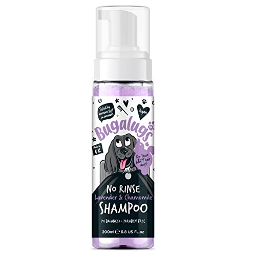 Dog Shampoo by Bugalugs lavender & chamomile 4 in 1 dog grooming shampoo products for smelly dogs with fragrance, best puppy shampoo, professional groom Vegan pet shampoo & conditioner