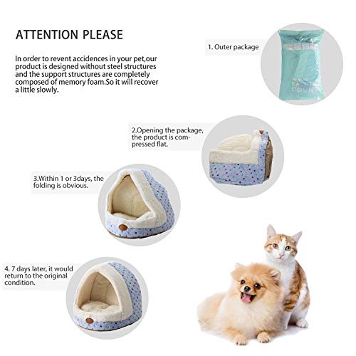 Tofern Cat Bed Small Dog Bed Pet Cave Bed For Puppy Kitten Rabbit Cute Fleece Igloo House for Small Dogs Indoor Cats Non-Slip Warm Washable Tent House