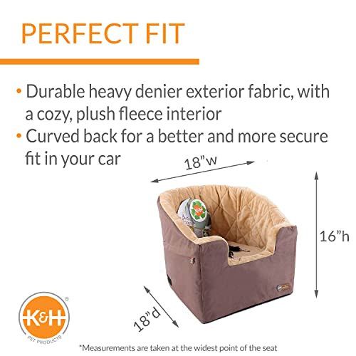 K&H Pet Products Bucket Booster Dog Car Seat with Dog Seat Belt for Car, Washable Small Dog Car Seat, Sturdy Dog Booster Seats for Small Dogs, Medium Dogs, 2 Safety Leashes