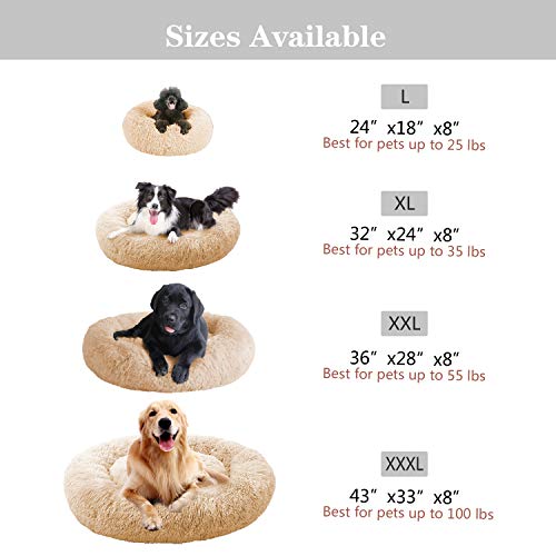 Mirkoo Round Dog Bed Cuddler Washable Round Pet Bed for Cats and Medium Dogs Comforting Dog Bed