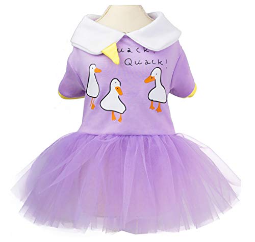 Izefia Dog Dress Puppy Skirt Dog Princess Dresses Rdc Pet Tutu Flower and Sequin Dot Wedding Lace Dress Luxury Bow Dress for Small Dog Girl