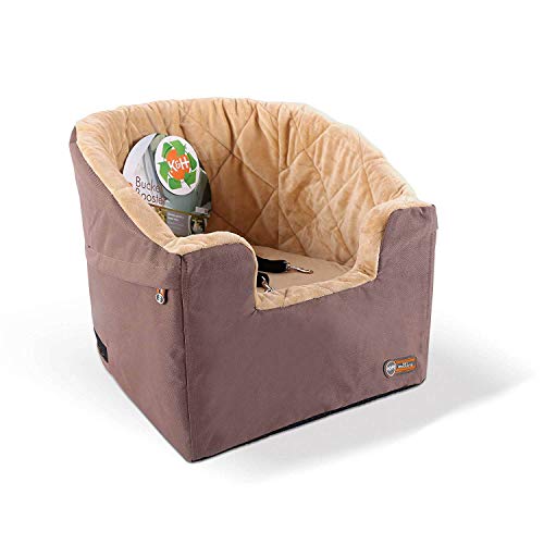 K&H Pet Products Bucket Booster Dog Car Seat with Dog Seat Belt for Car, Washable Small Dog Car Seat, Sturdy Dog Booster Seats for Small Dogs, Medium Dogs, 2 Safety Leashes