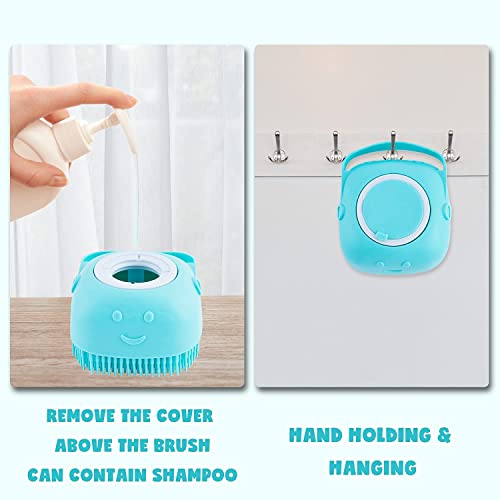 Dog Cat Bath Brush Soft Silicone Dog Rubber Bathing Brush Pet Grooming Shampoo Dispenser Brushes Puppy Cats Shower Hair Fur Grooming Cleaning Scrubber for Short Haired Dogs Cats Shower
