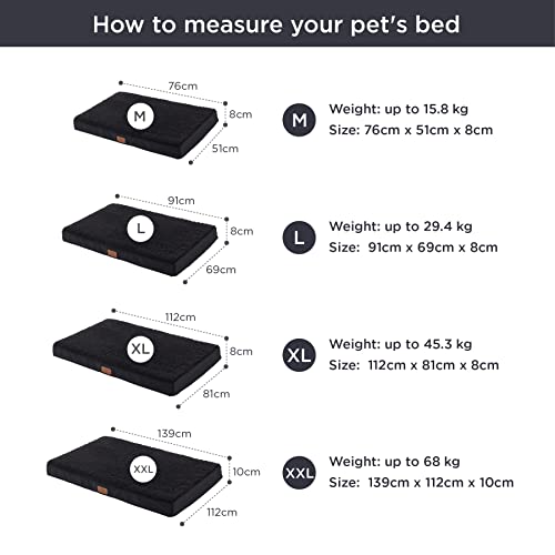 Bedsure Large Dog Bed Washable - Orthopedic Dog Bed and Mattress Mat for Dog Crate with Removable Plush Sherpa Cover, Gifts for Dog