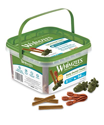WHIMZEES By Wellness Variety Box, Mixed Shapes, Natural and Grain-Free Dog Chews, Dog Dental Sticks for Medium Breeds