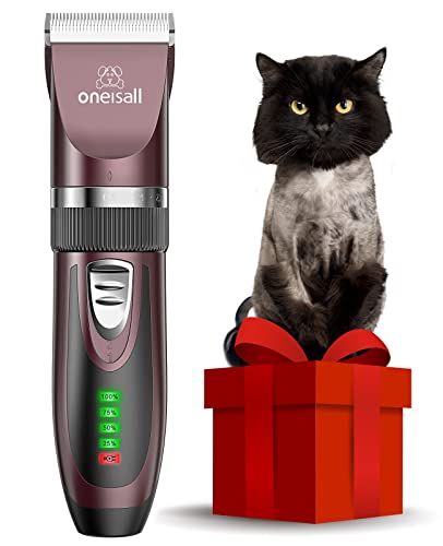 oneisall Cat Grooming Clippers for Matted Hair, 2-Speed Cordless Low Noise Pet Hair Clipper Trimmer for Dogs Cats Animals