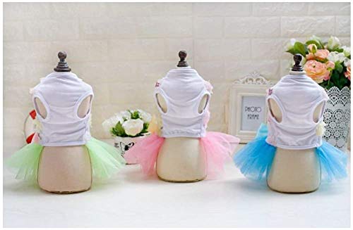 Izefia Dog Dress Puppy Skirt Dog Princess Dresses Rdc Pet Tutu Flower and Sequin Dot Wedding Lace Dress Luxury Bow Dress for Small Dog Girl