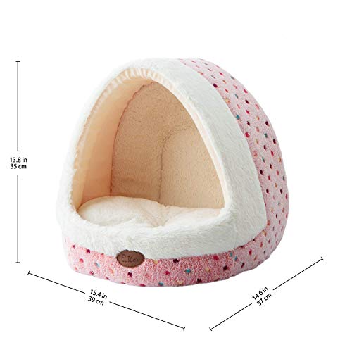 Tofern Cat Bed Small Dog Bed Pet Cave Bed For Puppy Kitten Rabbit Cute Fleece Igloo House for Small Dogs Indoor Cats Non-Slip Warm Washable Tent House