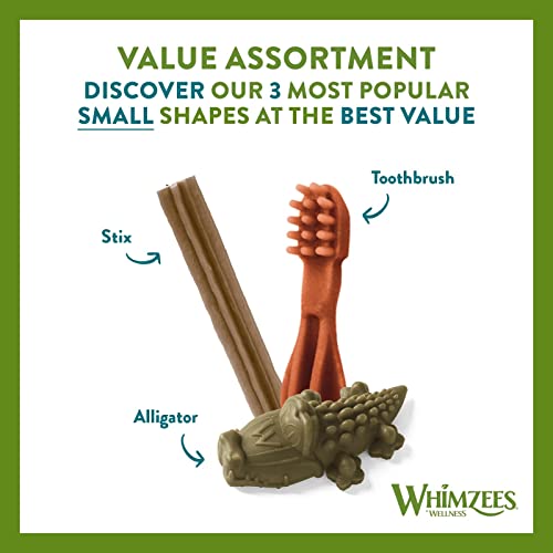 WHIMZEES By Wellness Variety Box, Mixed Shapes, Natural and Grain-Free Dog Chews, Dog Dental Sticks for Medium Breeds