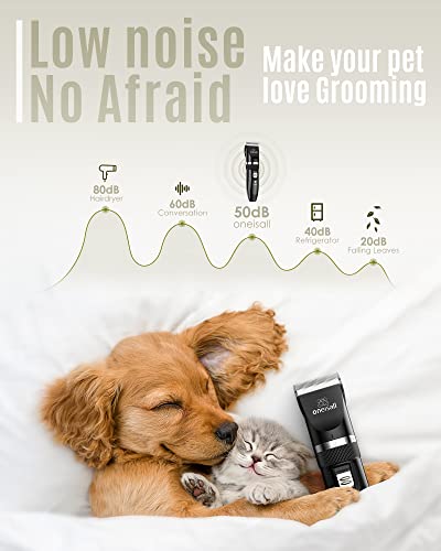oneisall Dog Clippers Low Noise,Dog Grooming Kit,Pet Clipper Shaver for Dogs