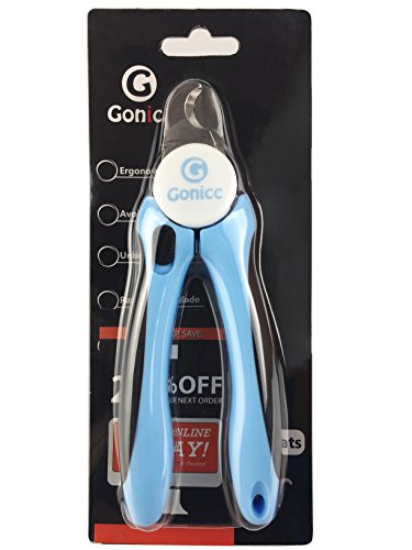 Gonicc Dog & Cat Pets Nail Clippers and Trimmers - with Safety Guard to Avoid Over Cutting, Free Nail File, Razor Sharp Blade - for Large and Small Animals.