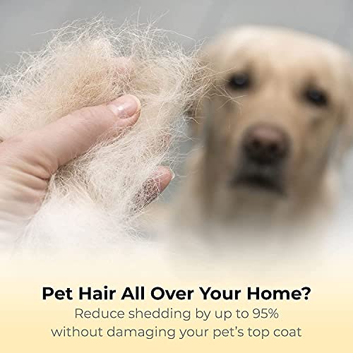 Thunderpaws Best Professional Deshedding Tool and Pet Grooming Brush – D-Shedz for Small, Medium and Large Breeds of Dogs and Cats with Short or Long Hair