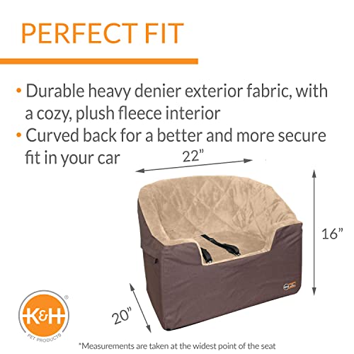 K&H Pet Products Bucket Booster Dog Car Seat with Dog Seat Belt for Car, Washable Small Dog Car Seat, Sturdy Dog Booster Seats for Small Dogs, Medium Dogs, 2 Safety Leashes