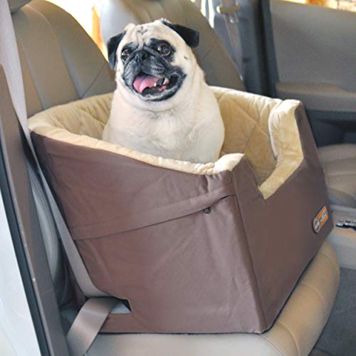 K&H Pet Products Bucket Booster Dog Car Seat with Dog Seat Belt for Car, Washable Small Dog Car Seat, Sturdy Dog Booster Seats for Small Dogs, Medium Dogs, 2 Safety Leashes