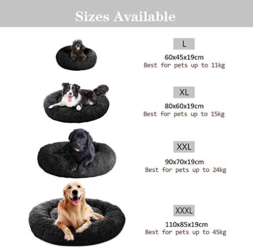 Mirkoo Round Dog Bed Cuddler Washable Round Pet Bed for Cats and Medium Dogs Comforting Dog Bed