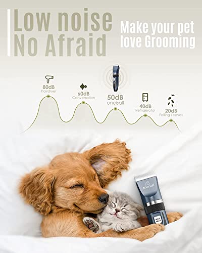 oneisall Dog Clippers Low Noise,Dog Grooming Kit,Pet Clipper Shaver for Dogs