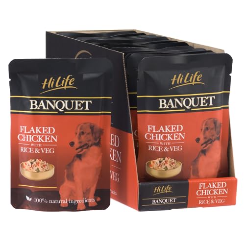 HiLife Banquet - Wet Dog Food - Flaked Chicken Breast, Rice, Liver, Veg - 100% Natural Ingredients