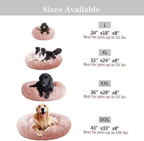 Mirkoo Round Dog Bed Cuddler Washable Round Pet Bed for Cats and Medium Dogs Comforting Dog Bed