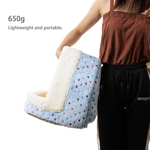 Tofern Cat Bed Small Dog Bed Pet Cave Bed For Puppy Kitten Rabbit Cute Fleece Igloo House for Small Dogs Indoor Cats Non-Slip Warm Washable Tent House