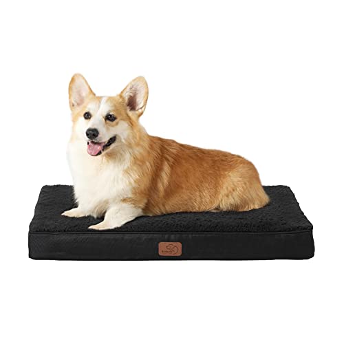 Bedsure Large Dog Bed Washable - Orthopedic Dog Bed and Mattress Mat for Dog Crate with Removable Plush Sherpa Cover, Gifts for Dog