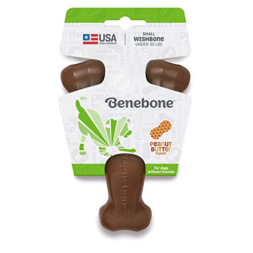 Benebone Indestructible Wishbone Dog Chew Toy for Aggressive Chewers, Long Lasting Tough Boredom Breaker for Dogs, Real Bacon Flavour, For Medium Dogs