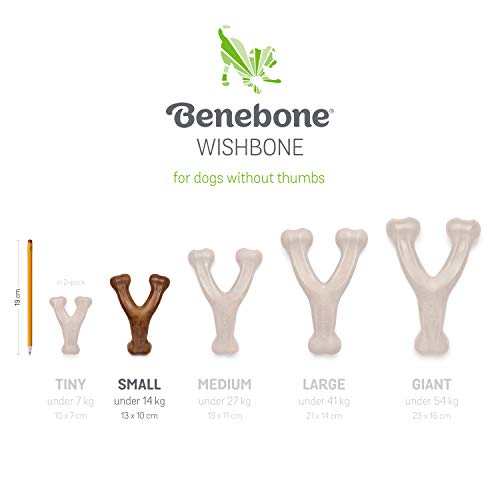 Benebone Indestructible Wishbone Dog Chew Toy for Aggressive Chewers, Long Lasting Tough Boredom Breaker for Dogs, Real Bacon Flavour, For Medium Dogs
