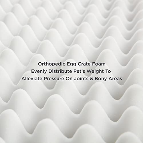 Bedsure Large Dog Bed Washable - Orthopedic Dog Bed and Mattress Mat for Dog Crate with Removable Plush Sherpa Cover, Gifts for Dog