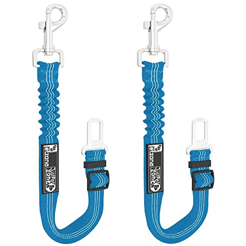 Dog Seat Belts for Cars UK, 2 Pack Premium Car Seat Belt for Dogs Cats Pets, Adjustable Safety Heavy Duty Elastic Lead Harness for Cars with Elastic Nylon Bungee Buffer