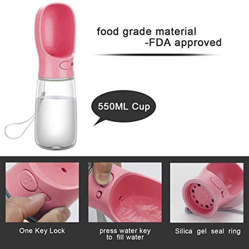 COTOP Portable Dog Water Bottle, 350/550ml Dog Walking Travel Bottle Puppy Water Leak Proof Drinking Dispenser Food Grade Dog Hot Water Drink Bottle , Pet Outdoor Drinking Cup Dog Gift