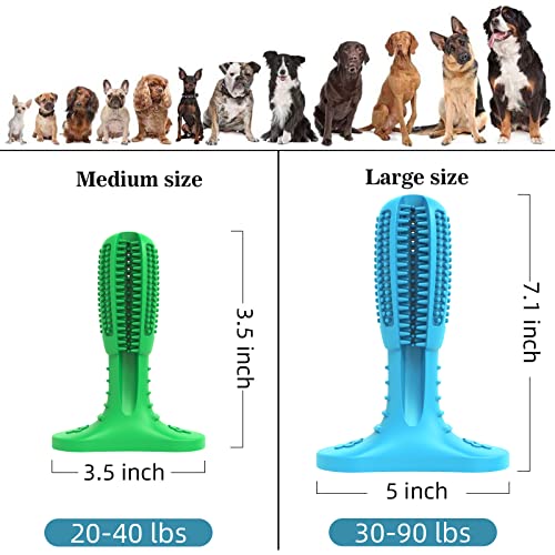 RUCACIO Dog Chew Toys, Tough Durable Dog Toothbrush Toys, Outdoor Interactive Dog Toys Dogs Dental Care Teeth Cleaning Toy, Puppy Dog Birthday Gifts