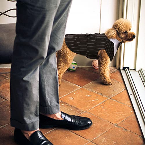Dog Tuxedo Suit, Dog Clothes Coton Wedding Party Costume Puppy Formal Outfit Festival Shirt Coat Apparel with Detachable Bow Tie Bandana