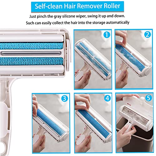 ACE2ACE Pet Hair Remover Roller, Reusable Animal Hair Removal Brush for Dogs and Cats, Easy to Clean Fixed Areas Pet Fur from Carpet, Furniture, Rugs, Stairs, bedding and Sofa