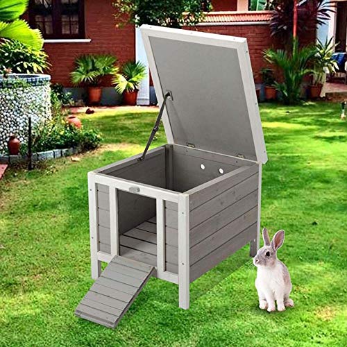 Bunny Business Cat/Puppy/Rabbit/Guinea Pig Wooden Hide House - 50 x 42 x 43cm (Grey)