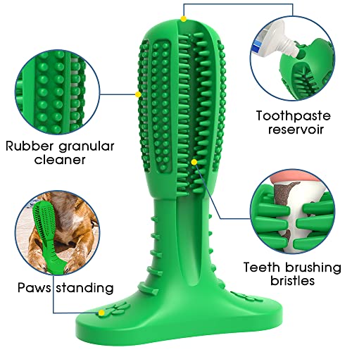 RUCACIO Dog Chew Toys, Tough Durable Dog Toothbrush Toys, Outdoor Interactive Dog Toys Dogs Dental Care Teeth Cleaning Toy, Puppy Dog Birthday Gifts