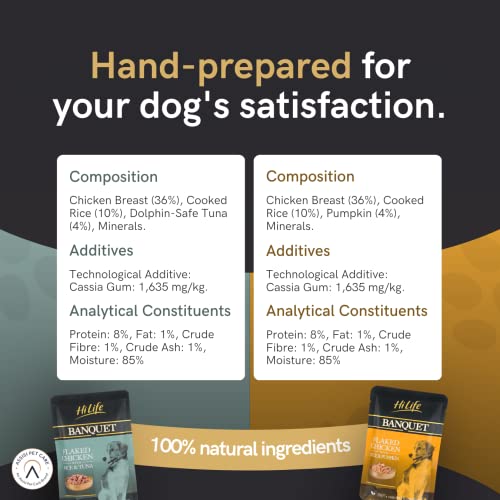 HiLife Banquet - Wet Dog Food - Flaked Chicken Breast, Rice, Liver, Veg - 100% Natural Ingredients