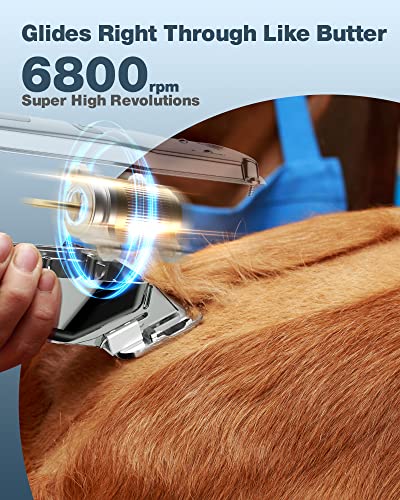 oneisall Dog Clippers for Grooming for Thick Heavy Coats/Low Noise Rechargeable Cordless Pet Shaver with Stainless Steel Blade /Waterproof Dog Shaver for Dogs Pets and Animals